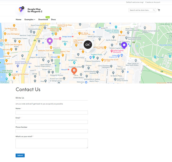 google-map-magento2-contact-page